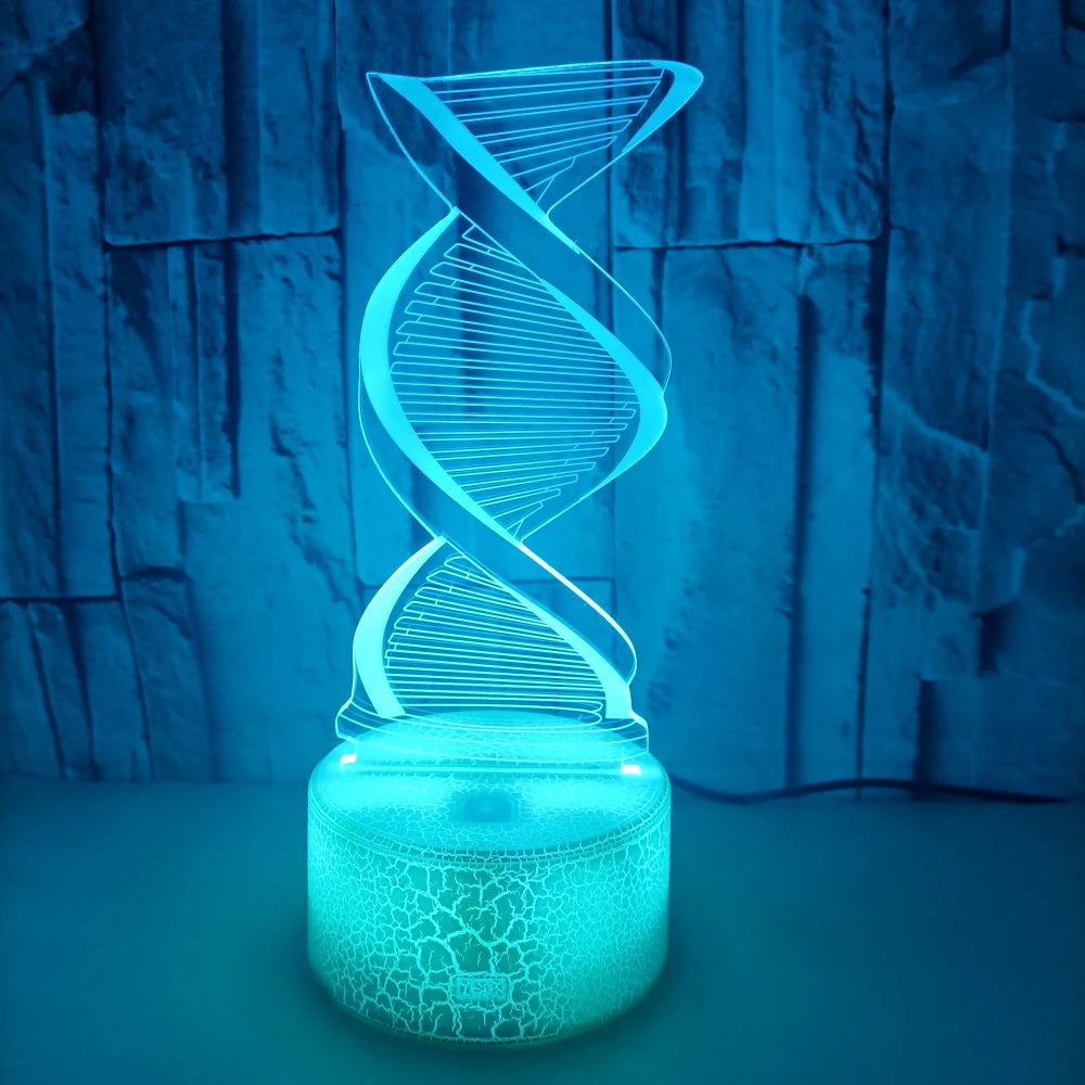 DNA Model 3D Illusion Night Light Lamp with 7 Colors