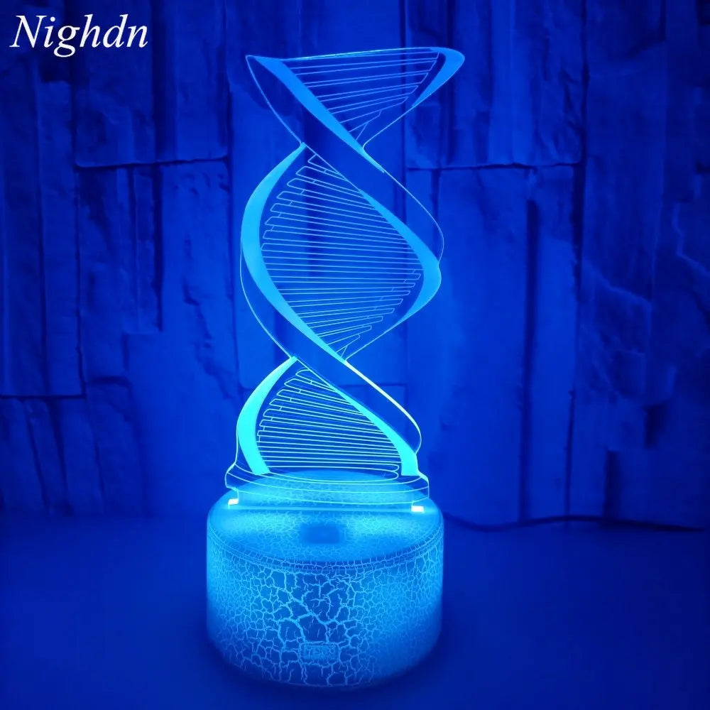 DNA Model 3D Illusion Night Light Lamp with 7 Colors
