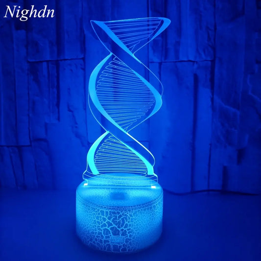 DNA Model 3D Illusion Night Light Lamp with 7 Colors