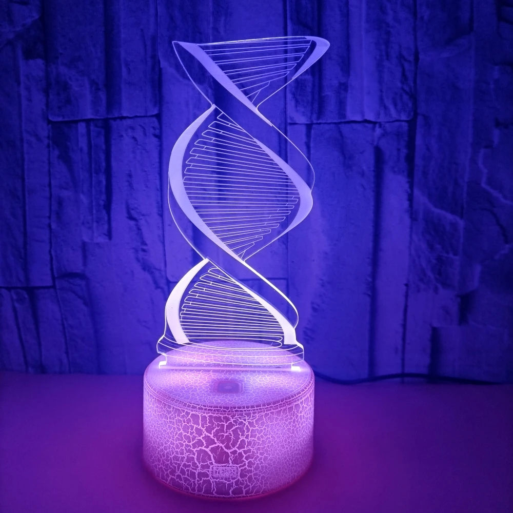 DNA Model 3D Illusion Night Light Lamp with 7 Colors