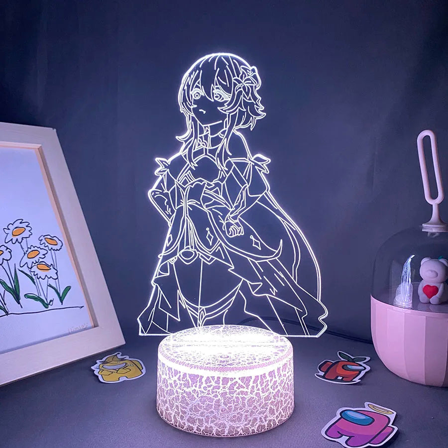 Genshin Impact Figure Lumine 3D LED Night Lights