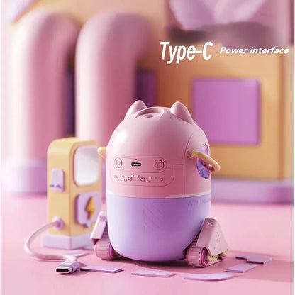 Lovely Cartoon Air Humidifier with Warm Light For Home Office Desk