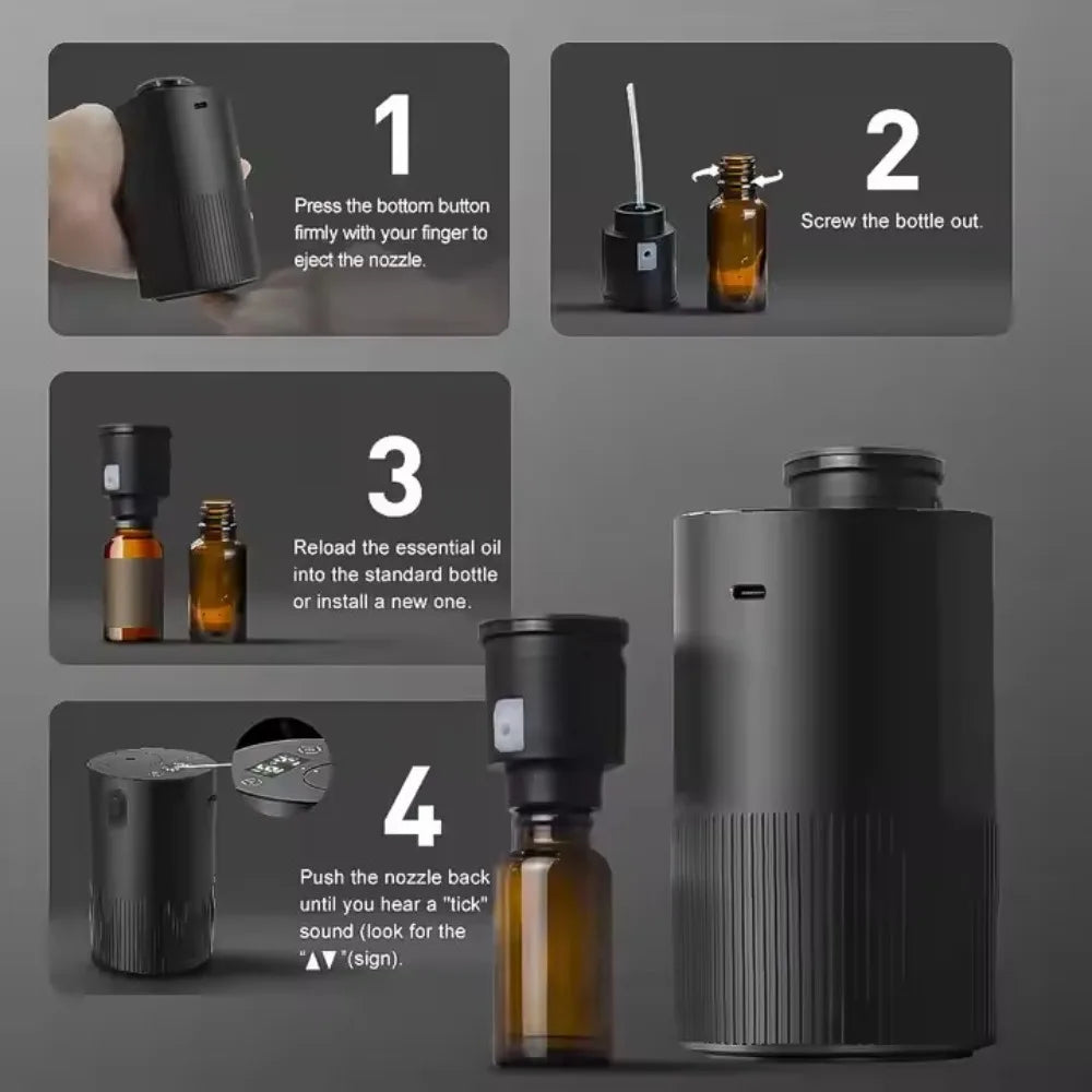 Portable Essential Oil Diffuser For Home, Office & Car