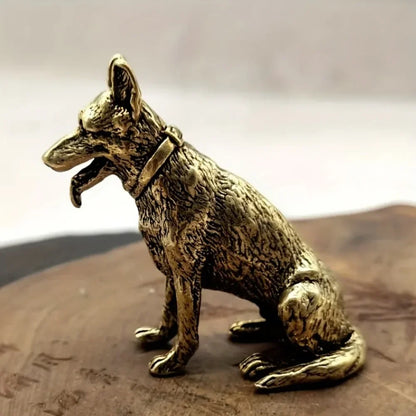 Vintage Copper Lucky Dog Miniatures Figurines