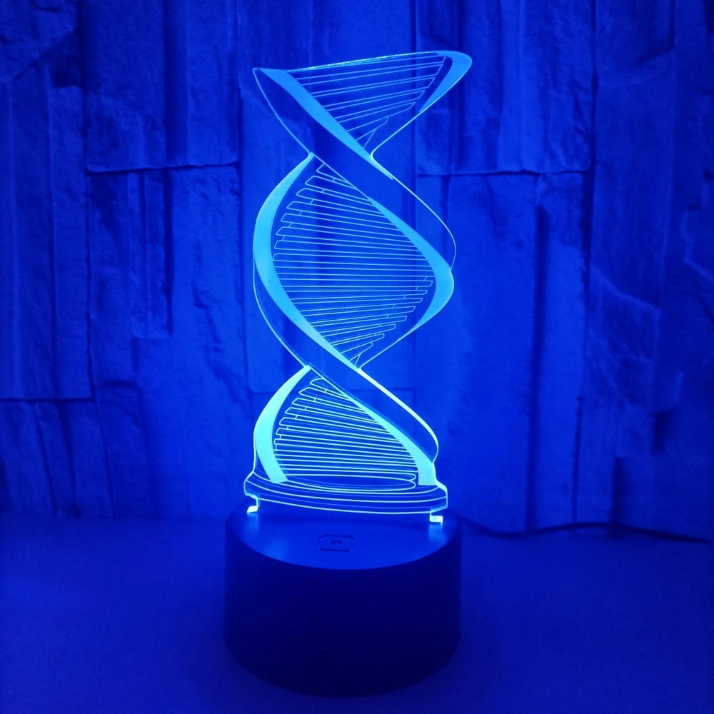 DNA Model 3D Illusion Night Light Lamp with 7 Colors