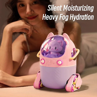 Lovely Cartoon Air Humidifier with Warm Light For Home Office Desk
