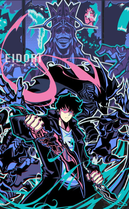 Solo Leveling Anime Poster For Living Room Home Decor